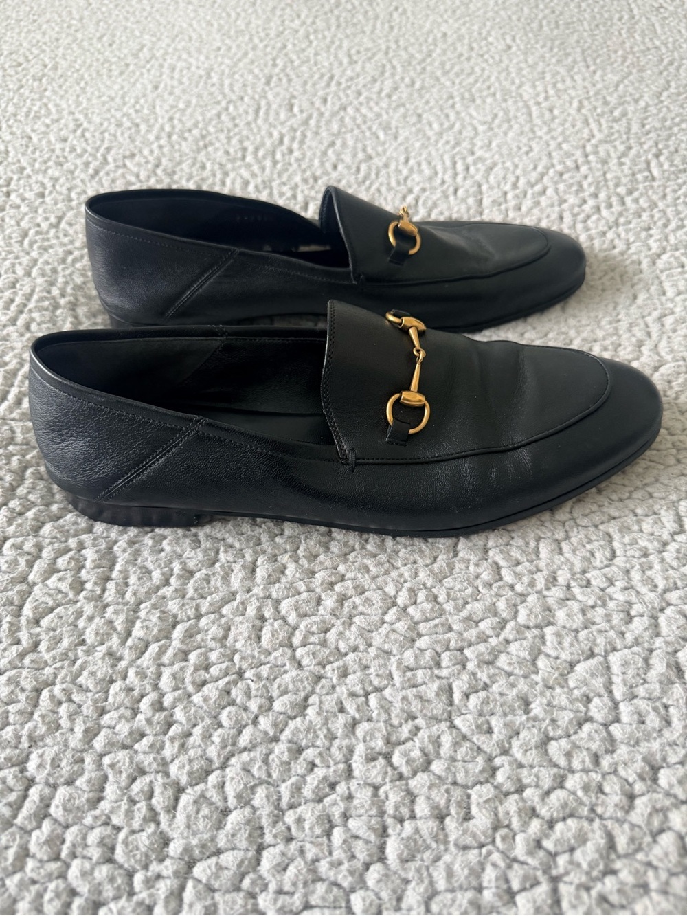Gucci Brixton Women’s Black Leather Horsebit Loafers Convertible Flats Size 41